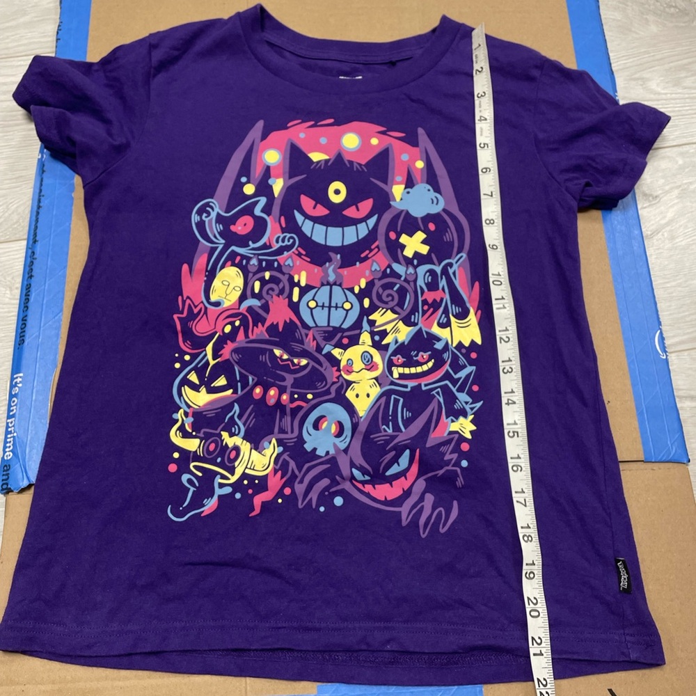 Pokemon Ghost Gengar Uniqlo Mimikyu Haunter Purple T-Shirt Top XS - Picture 10 of 11
